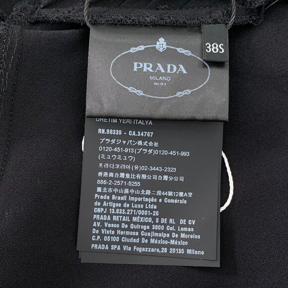 Prada Milano Nero & Bianco Short-Sleeve Sable Jersey Dress W/ Triangle Detail Si - Picture 10 of 11